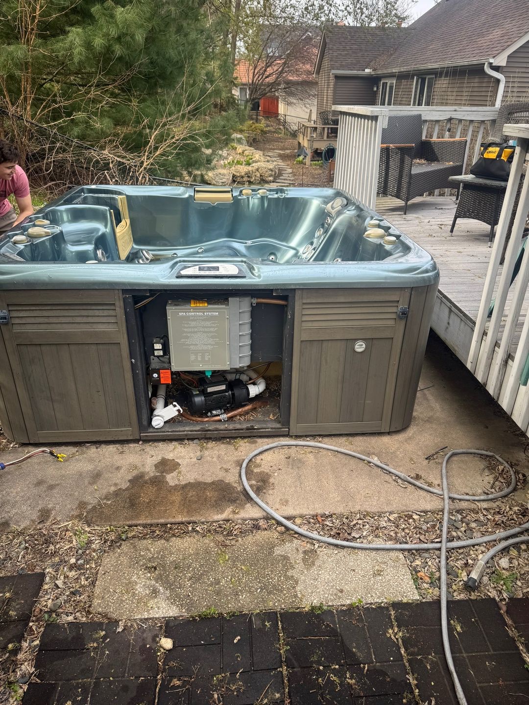 Hot tub removal — before